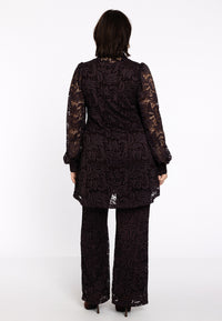 Trousers bootcut LACE - brown - #3