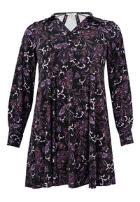Tunic wide bottom BOHO - purple - #4