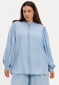 Blouse puff sleeve INDIGO LYOCELL - indigo - #2