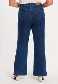Jeans wide leg 5-pocket with strass - indigo - #3