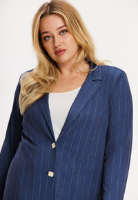 Blazer loose PINSTRIPE - blue - #1