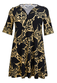 Tunic wide bottom PARADISE - yellow - #4