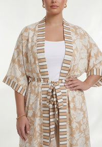 Kimono FLOWER STAMP - light brown - #1