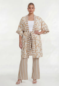 Kimono FLOWER STAMP - light brown - #2