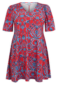 Tunic wide bottom SHELLSCAPE - light red - #2