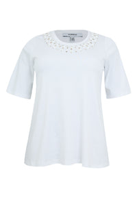T-shirt white beads - white - #3