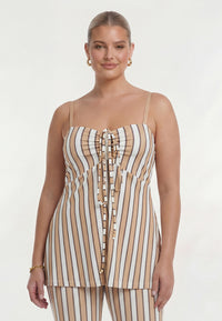 Singlet DECOSTRIPE - light brown - #1
