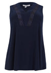 Singlet flare lace insert uni dolce - Blauw