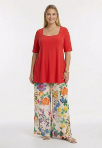 Top flared UNI DOLCE - light red - #2