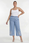 Trousers loose 7/8 SWEET FLORA - light blue