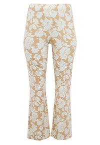 Trousers bootleg FLOWER STAMP - light brown - #3