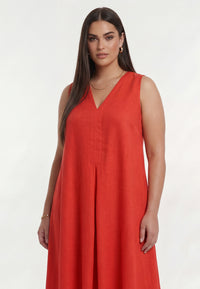 Dress swing LINEN - light red - #2