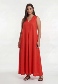 Dress swing LINEN - light red - #1