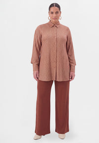 Blouse flare FISHBONE - mid brown - #1