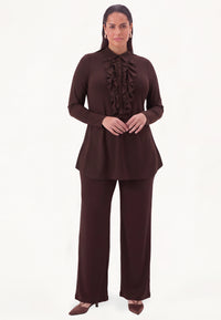 Tunic flare UNI DOLCE - brown - #1