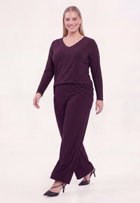 Trousers straight UNI DOLCE - dark purple - #1