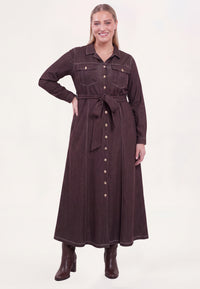 Dress midi DENIM DOLCE BROWN - brown - #1