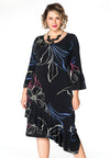 Dress asymm frill LAUREN - black - #1