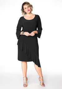 Dress asymm frill DOLCE - black - #1