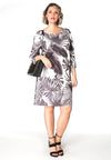 Dress palm leaves SCUBA - grey - #1