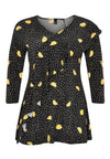 Shirt flare frill LEMON - black - #4