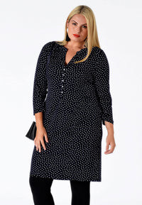 Shirt grandad collar DOTS - blue - #2