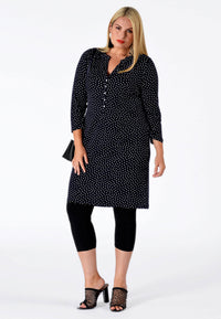 Shirt grandad collar DOTS - blue - #1