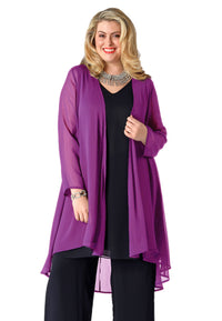 Blouse jacket voile UNI - purple - #2