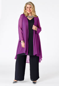 Blouse jacket voile UNI - purple - #1