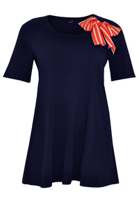Tunic flare scarf breton - blue - #4