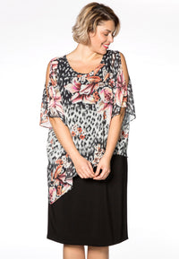 Dress double top LEOFLOWER - black - #2