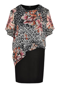 Dress double top LEOFLOWER - black - #3