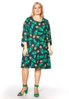Dress A-line wide PINEAPPLE - blue - #1
