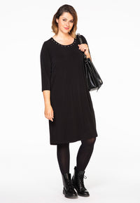 Dress studded neck DOLCE - black - #1