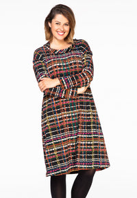 Dress turned neck CHECK - multi - #2