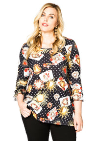 Tunic frilled cuff GAMECARD - black - #1