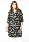 Shirt grandad collar LEOPARD - black - #2