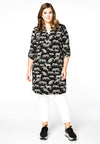 Shirt grandad collar LEOPARD - black - #1