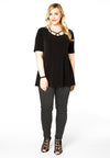 Trousers stretch DOTS - black - #1