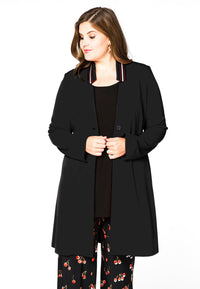 Blazer v-neck collar interlock - black - #2