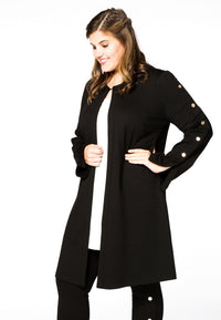 Cardi-jacket button INTERLOCK - black - #2