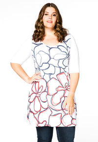 Tunic wide bottom FLOWER - multi - #2
