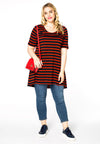 Tunic wide bot frill breton - red - #1