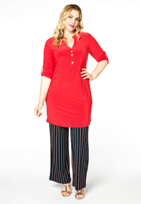 Tunic grandad collar DOLCE - red - #1