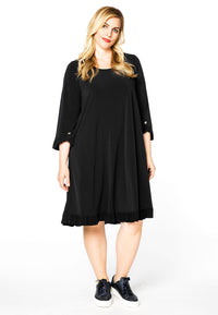 Dress ruffled button sleeve DOLCE - black - #1