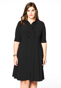 Blouse-dress ruffled DOLCE - black - #2