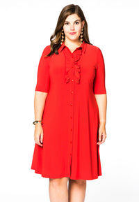 Blouse-dress ruffled DOLCE - red - #2