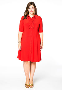 Blouse-dress ruffled DOLCE - red - #1