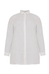 Blouse blind button closure LINEN - white - #4