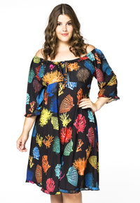 Dress wide neck CORAL - black - #2